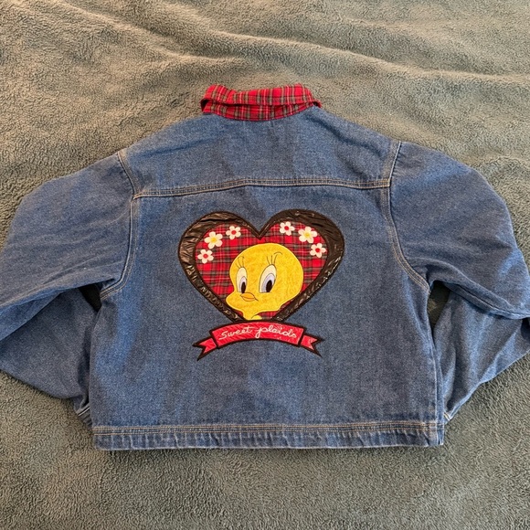 Looney Tunes - Denim Jacket - Girls Size 12 - Vintage - Picture 1 of 13